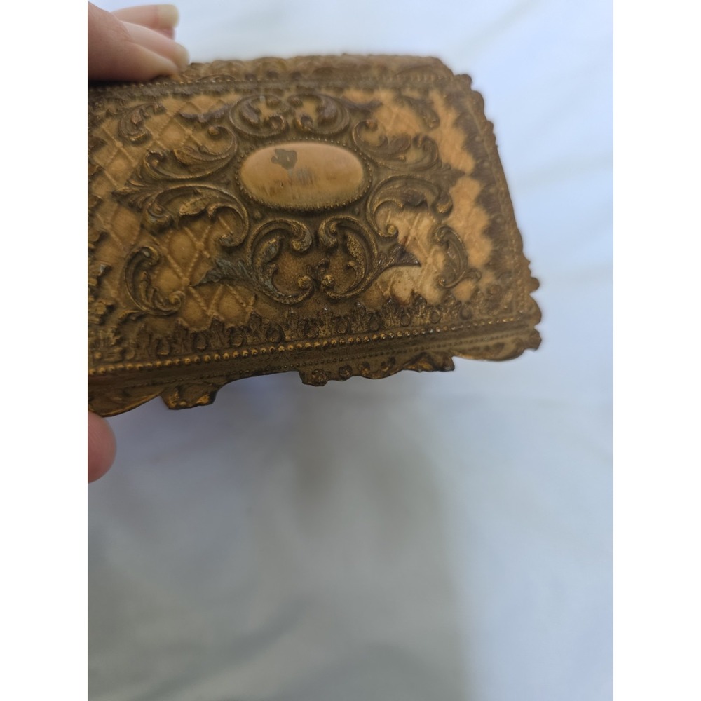 Antique Gold Colored Trinket Box